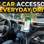 High-quality YouTube thumbnail featuring essential car accessories with bold headline “Best Car Accessories for Everyday Drivers”